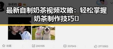 最新自制奶茶视频攻略：轻松掌握奶茶制作技巧🧋